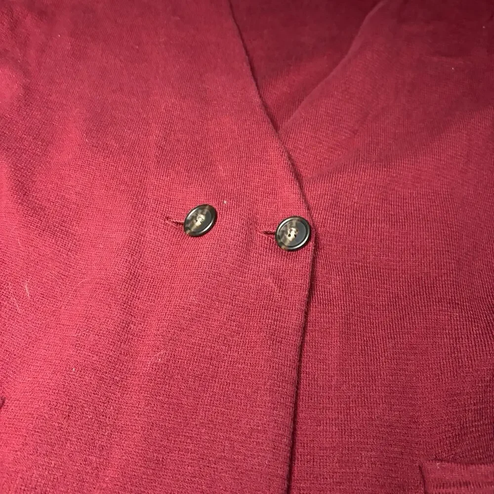 J.Crew Mercantile Cranberry Knit Blazer Cardigan Academia Oversized Sz Large
